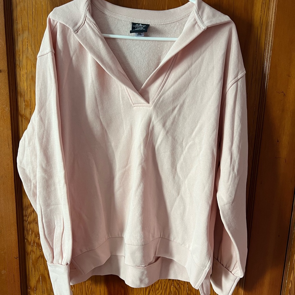 Charles River Pink V-Neck Sweater